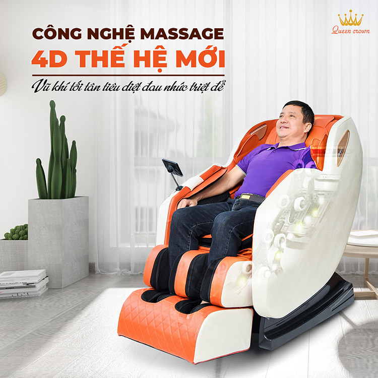 Ghế massage Queen Crown QC LX3 Eco ứng dụng công nghệ massage 4D