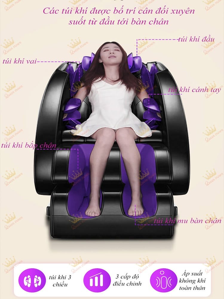 Ghế Massage Queen Crown QC 5S 18 túi khí