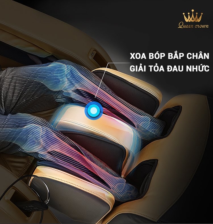 Queen Crown Smart A8 trang bị con lăn massage bắp chân hiện đại